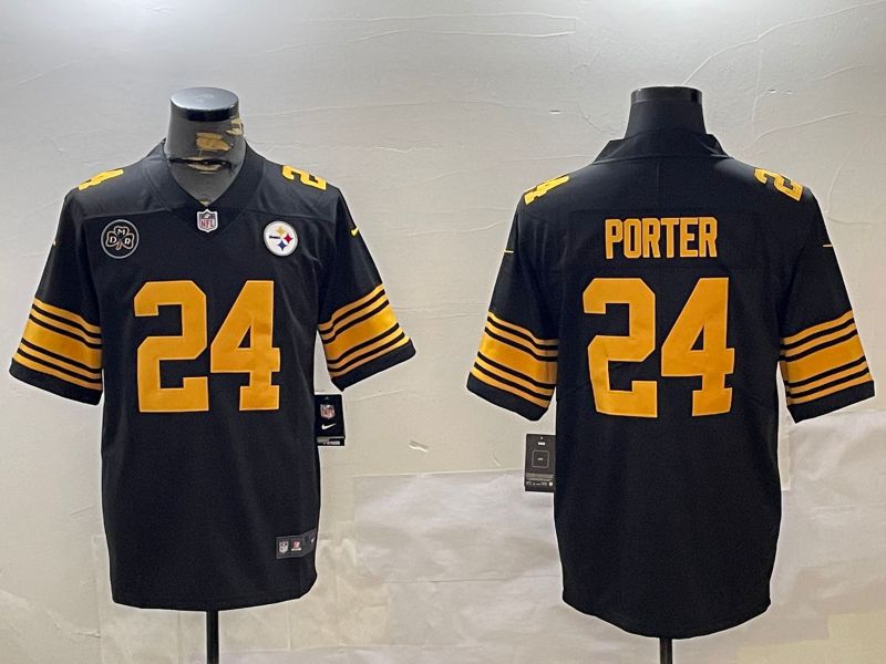 Men Pittsburgh Steelers #24 Porter jr Black 2024 Nike Limited NFL Jersey style 4